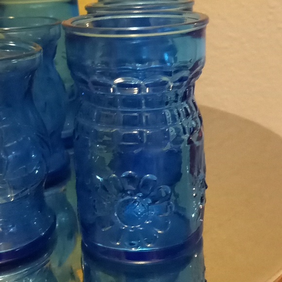 VTG- Wheaton Glass 11 Blue Juice Glasses - Picture 5 of 11